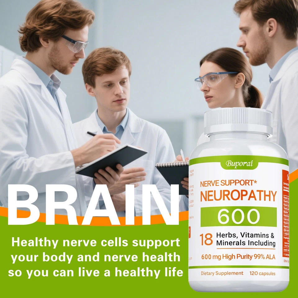 BUPORAI Neuropathy Nerve Support -Nerve Support Supplement for Feet,Hands,Fingers & Legs