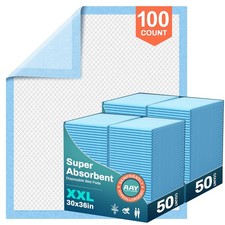 AAY Bed Pads Disposable 30" x 36" 100 Count , Extra Large 30"X36"-100, Blue