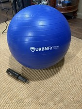 URBNFit Exercise Ball - Yoga Ball for Workout Pilates Pregnancy Stability, Blue