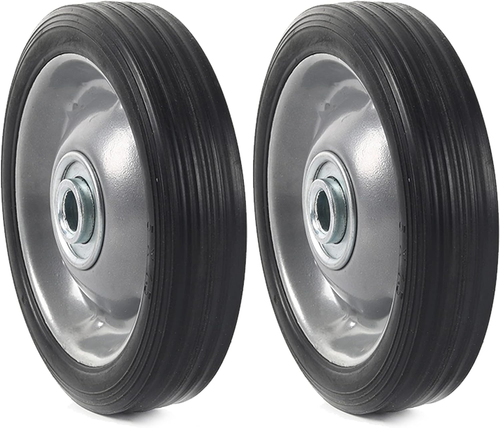 (2-Pack) 5" X 1.2" Flat Free Solid Rubber Wheel Assemblies - Replacement Hand Tr - Picture 10 of 12