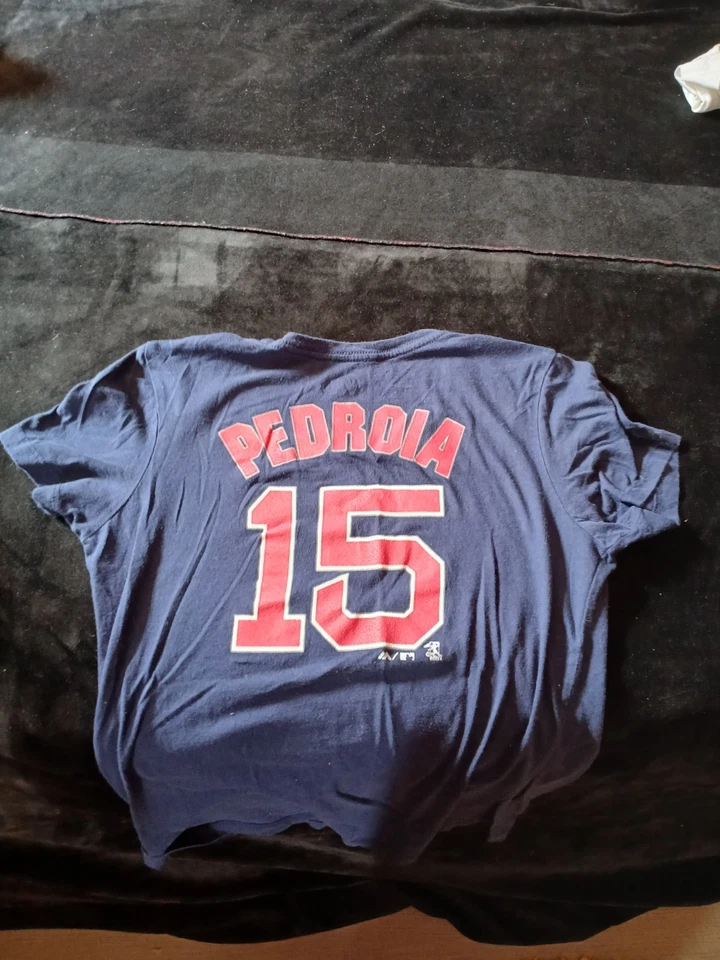 MLB Pedroia #15 Boston Red Sox Camiseta Camiseta Mujer’s Mediana Ligera Fenway Foto 2 de 3