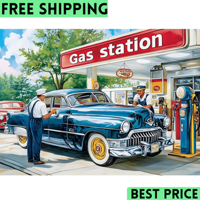 500 Pieces Jigsaw Puzzles Retro Style 500 Pcs Puzzles for Adults Car and Food