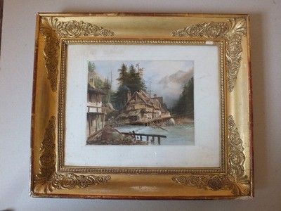 Vergoldeter Prunkrahmen für Restaurator - ca. 1830 - Falz ca. 41,5 x 33,4 cm