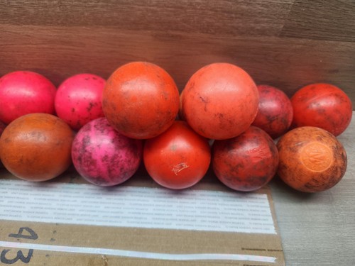 Menge 16 gebrauchte orange & pink warmes Wetter Boden/Streetball Hockeybälle Mylec - Bild 3 von 5