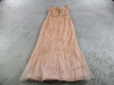 Terani Couture Dress Womens 2 Blush Pink Sequin Beaded Formal Evening Gown
