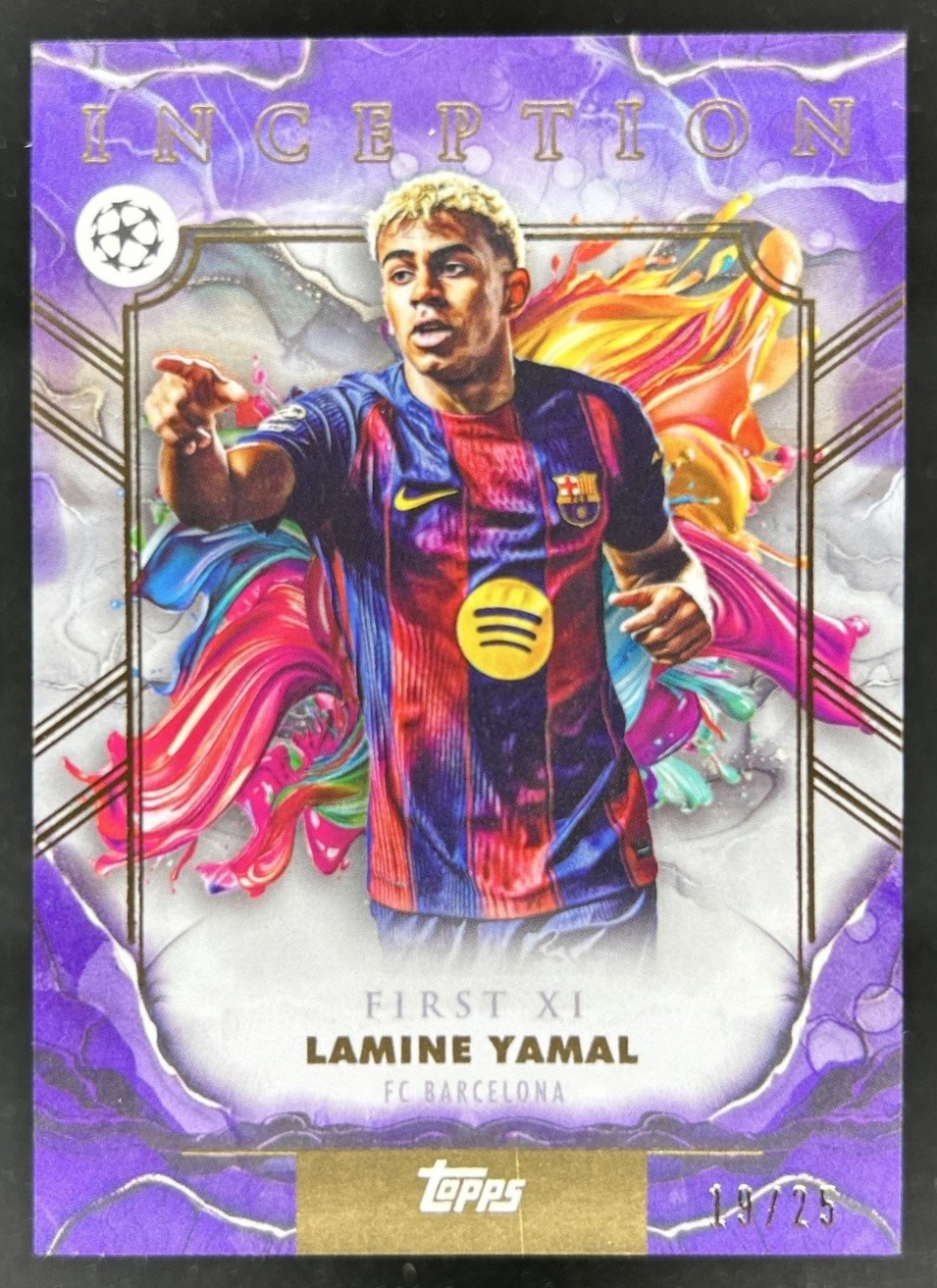 2025-26 Topps Inception UEFA Lamine Yamal Purple Foil #/25 Barcelona