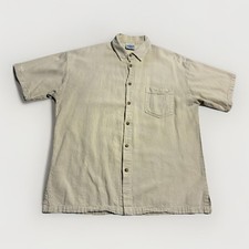 Vintage Cottonseed Wear USA Made Button Up Shirt Tan Medium