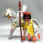 Playmobil Native American Chief Indian Warrior War Horse Male Adult Figure VTG