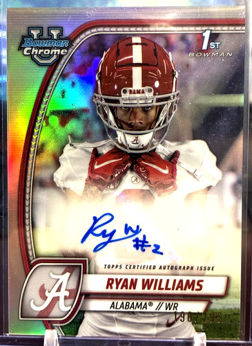 Ryan Williams [Refractor] #PA-RWI 2024 Bowman Chrome University Prospect Autograph card