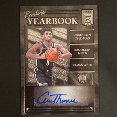 2021-22 Panini Donruss Elite Rookie Yearbook Cameron Thomas RC Auto #RY-CTH Nets