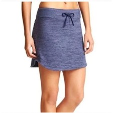 Athleta Downplay Mini Skirt Knit Athletic Heather Blue Pull On Size XXS