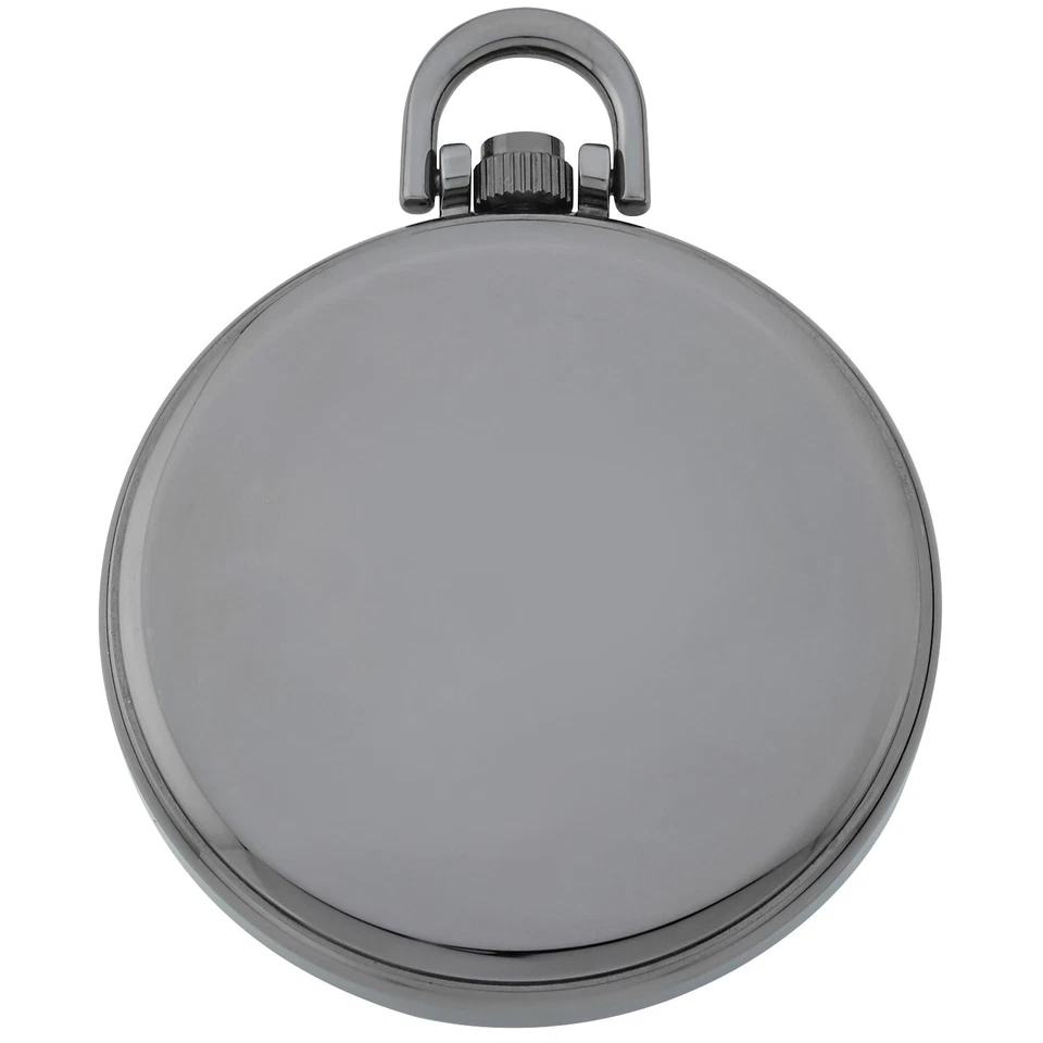 Reloj Bolsillo Hombre Gotham Gunmetal Acero Inoxidable Analógico Cuarzo Fecha Foto 4 de 4