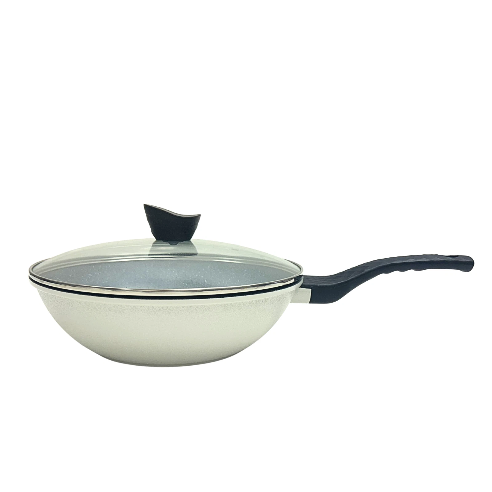 NEOFLAM Lightweight 11" Cast Aluminum Nonstick Frying Wok with Glass Lid