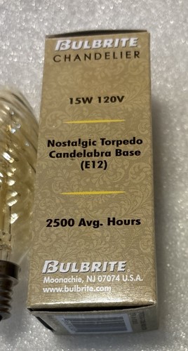 Bulbrite NOS15CTA Nostalgic Twisted Torpedo Ambra Lampadina 15W # 413015 *NUOVO - Foto 4 di 6