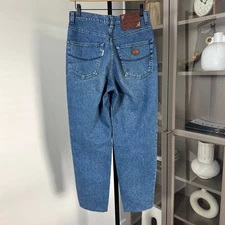 Valentino High Rise Barrel Leg Western Wear Jeans 28 Vintage Medium Wash Denim