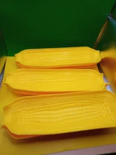 Vintage Corn On The Cob Holders Orange Set Of 6 Retro Groovy