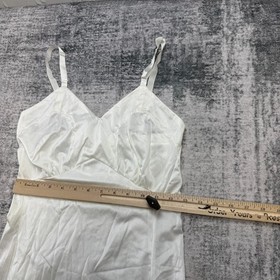 VTG Movie Star Full Slip Dress Nightgown Womens 32 Ivory Satin Lingerie USA Made
