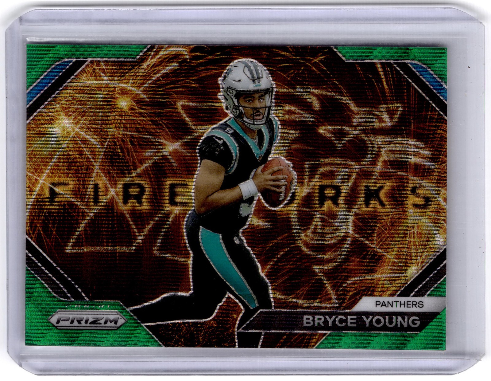 2023 Panini Prizm #F-6 Bryce Young Fireworks Prizms Green Wave
