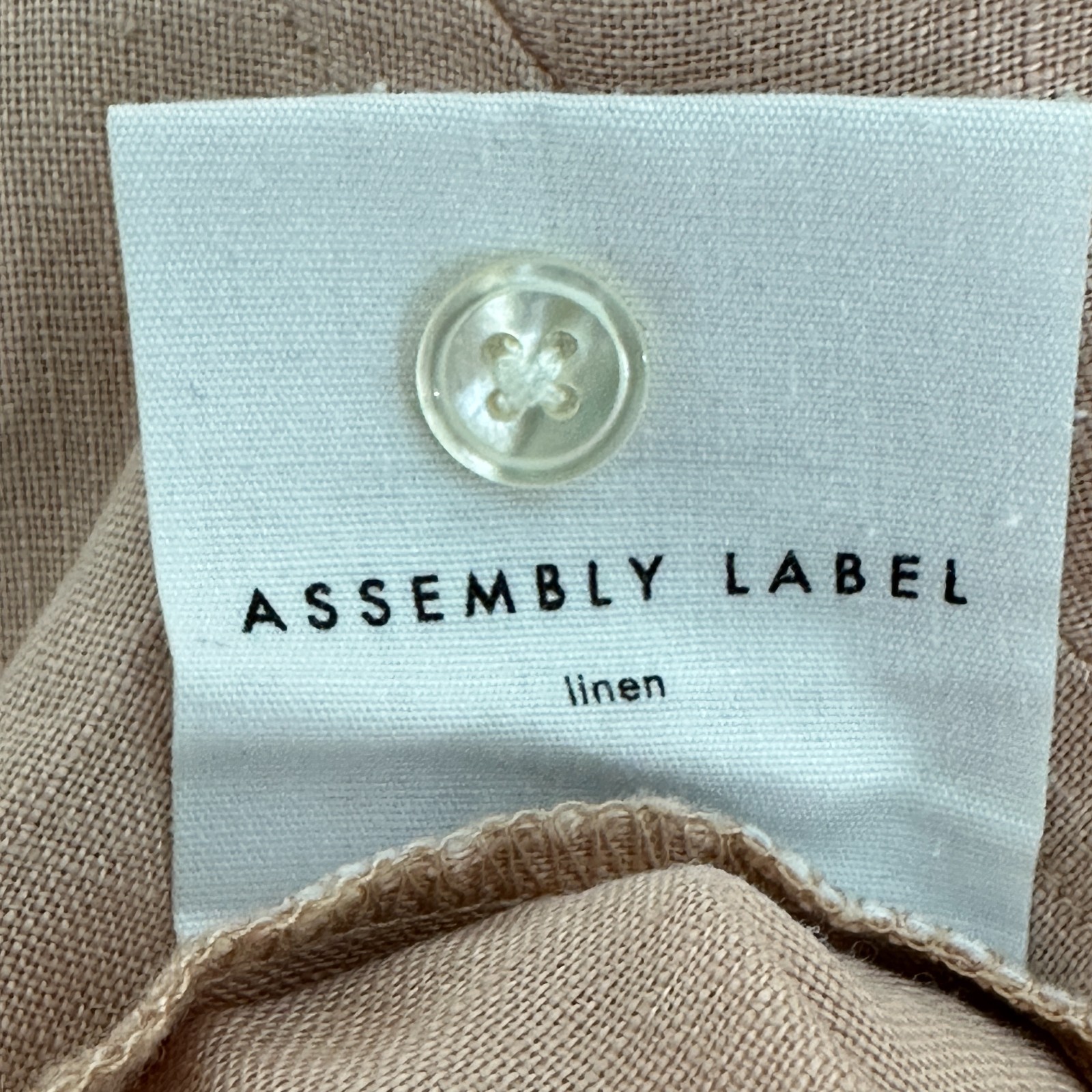 Assembly Label Linen Top Women AU 12 Dusty Pink Button Up Half Sleeve image 9