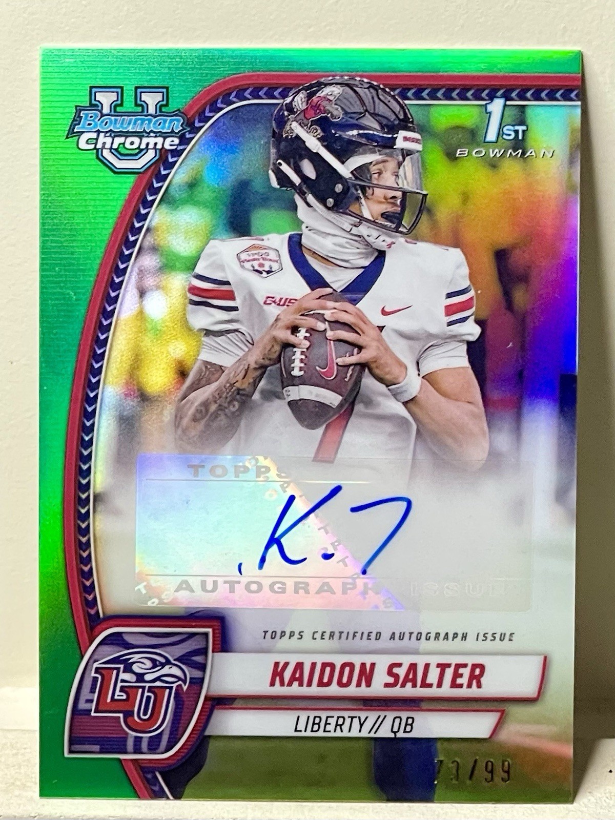 2024 Bowman Chrome U Kaidon Salter 1st Green Refractor Auto /99