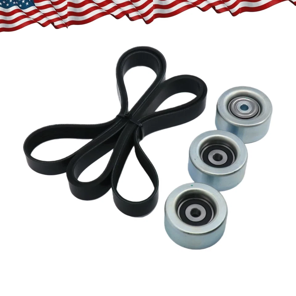 Fit Toyota 4Runner Tacoma Tundra FJ Cruiser 4.0L 4X Drive Belt Idler Pulley Kit - Image 3 of 4