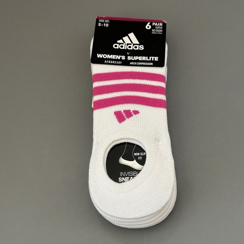 ADIDAS Superlite No-Show 6 Pair Women's Socks For Shoe Size 5-10
