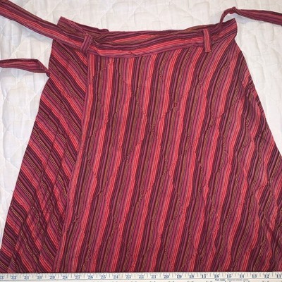 Kathmandu Imports Boho Striped Maxi Wrap Hippie  Skirt Festival M-L 100%Cotton