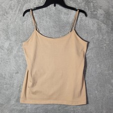 NWOT GAP Womens Beige Tan Camisole Tank Top Spaghetti Strap Size Large Stretch