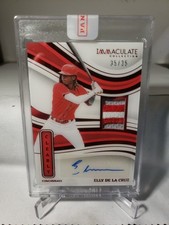 2023 PANINI IMMACULATE COLLECTION CLEARLY RED PATCH AUTO ELLY DE LA CRUZ 35/35