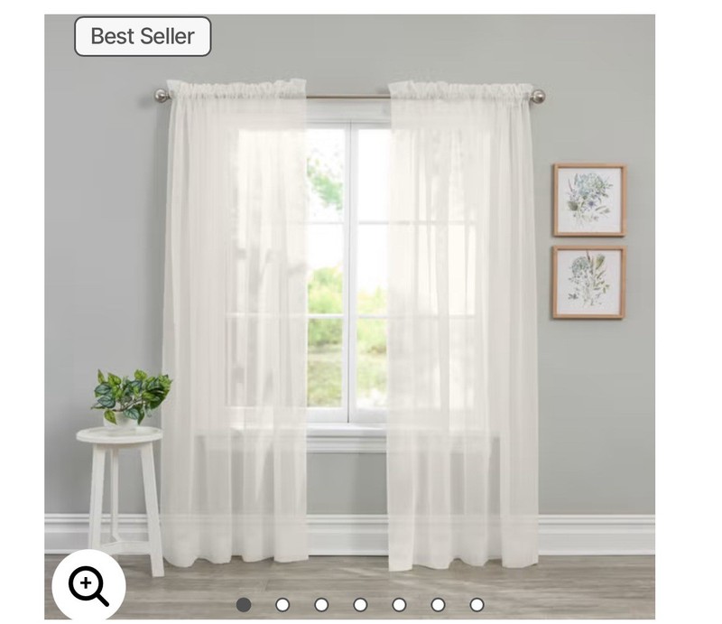 Brylane home studio - 6 DARK BROWN Sheer Panels (3 Sets)