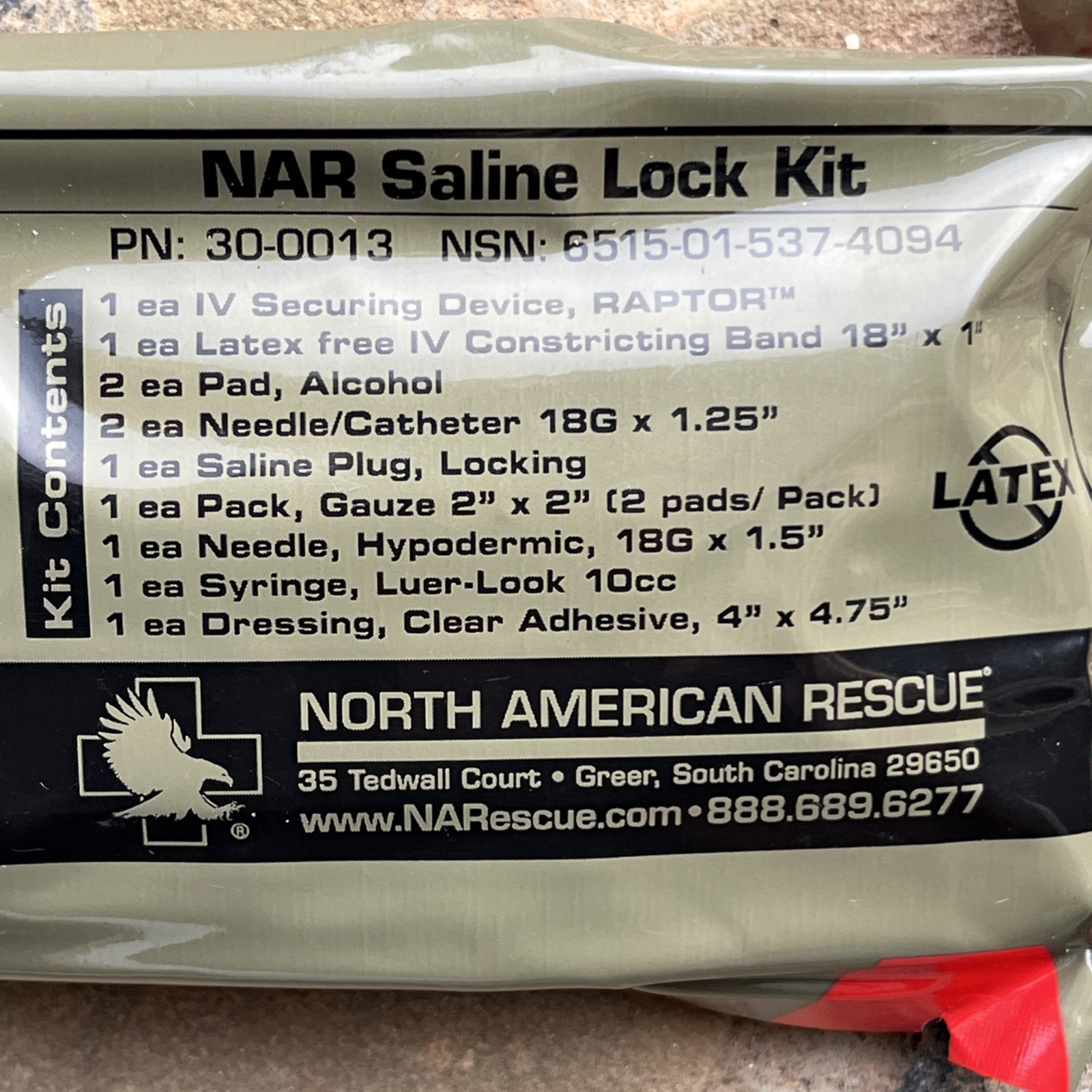 NAR Needleless Saline Lock Kit 30-0013, exp. 07-31-2021