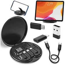 Multifunctional USB Data Cable Set, Storage Box with Multi USB Charging Adapter~