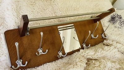 Mid Century Garderobenhaken Retro Vintage Chic Spiegel Boho Chrom Regal Rack .