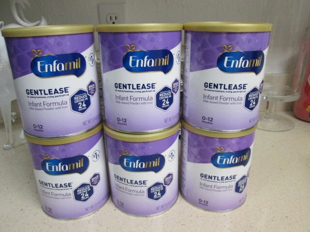 Enfamil Gentlease Infant Formula, 6 cans x 12.4oz/can, expir