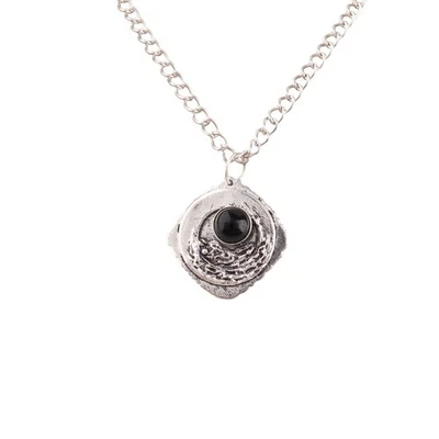 Runder Schwarzer Turmalin Anhänger 925 Sterling Silber Charm Hochzeit Jubiläum - Bild 1 von 4