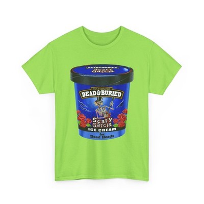 Wacky Packages Dead & Buried Scary Garcia Ice Cream T-Shirt Ben & Jerry's Parody