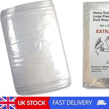Image of Extra Strong 4m X 5m Heavy Duty Large Plastic Polythene Dust Sheet 13ft X 16ft