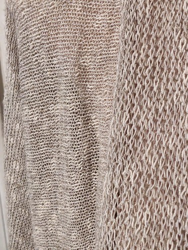 Eileen Fisher Linen Blend Neutral Color Open Sweater Cardigan Coat Large AS IS - Picture 3 of 5