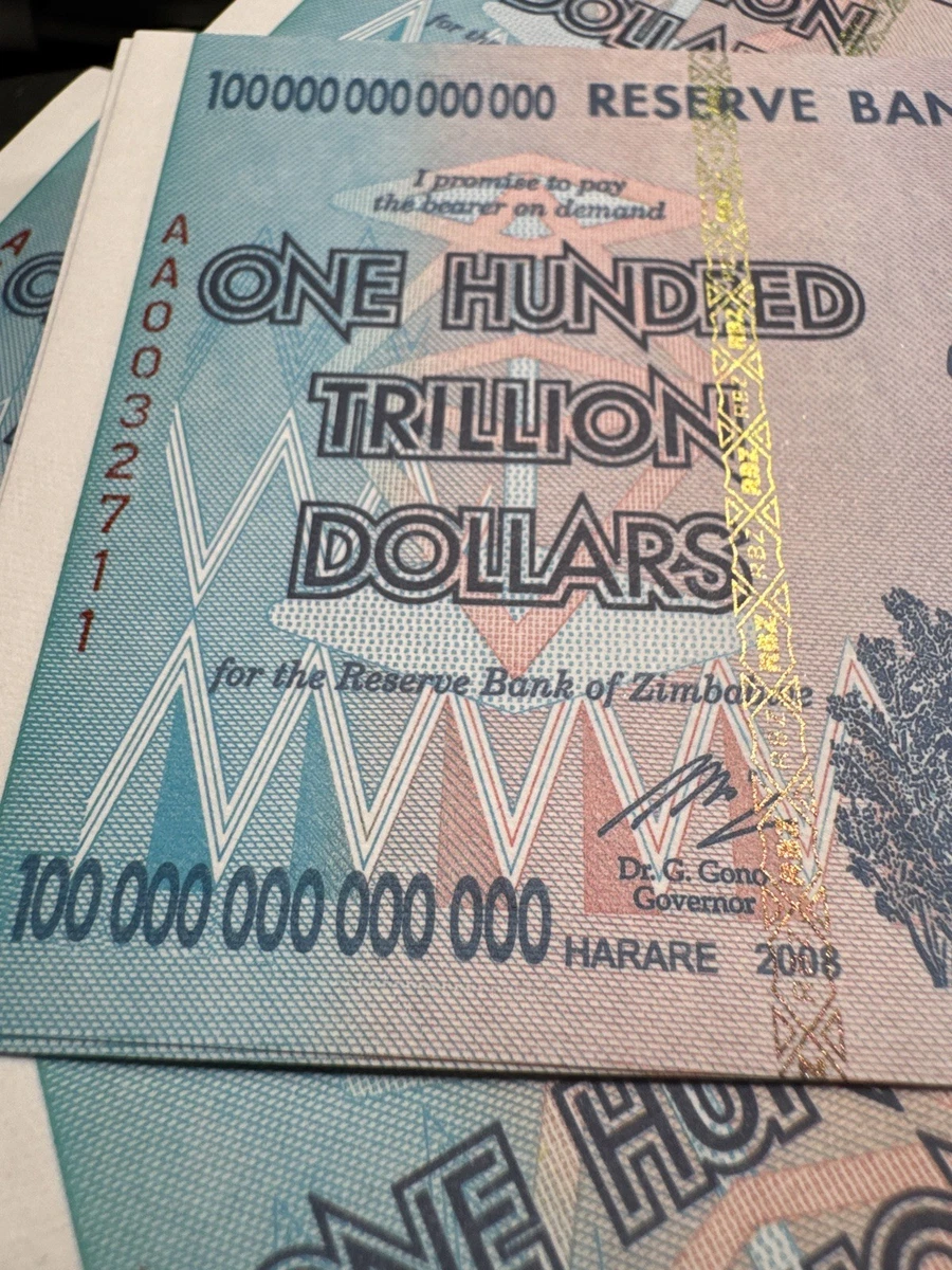 未曾流通纸币z$ 10 万亿津巴布韦纸币| eBay