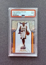 KOBE BRYANT 2018 PANINI THREADS DAZZLE #131 White JERSEY PSA 9 - Fresh Case