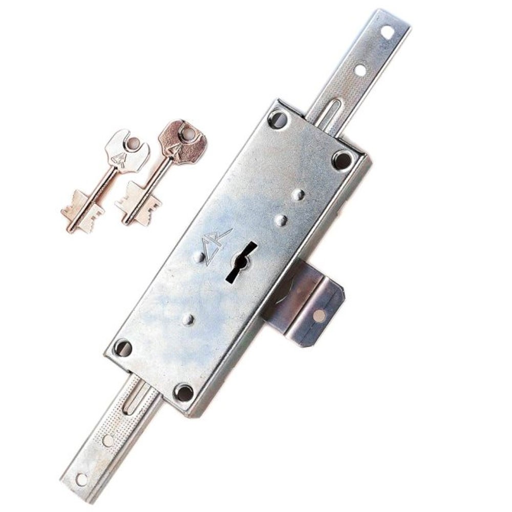 Serrure de volet roulant en applique 156 mm avec cylindre intégré et 2 clés pour porte de garage