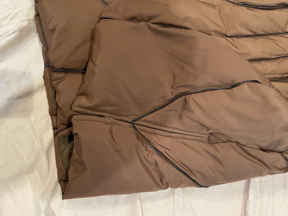 Via Spiga Mujer Abrigo Largo Invierno con Capucha Desmontable. Talla M, Marrón Foto 4 de 4