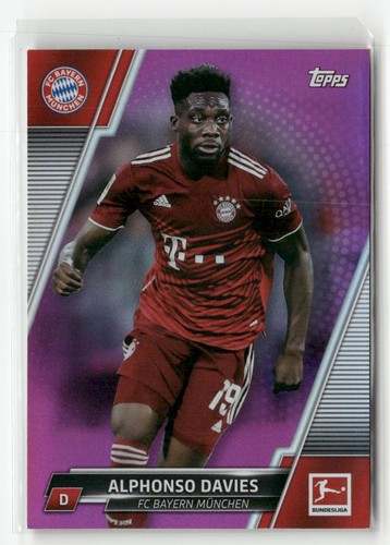 Alphonso Davies [Fuchsia Foil] #151 2021 Topps Bundesliga card