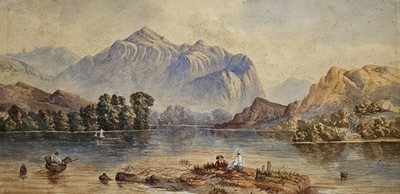 Loch Lomond, um 1840 Aquarell nach A. Penley, initialisiert A. K. A., schottisch