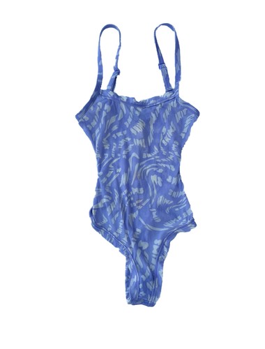 SKIMS Kim Kardashian Blue Swirl Mesh Strappy Summer Bodysuit Size XXS - Picture 3 of 7
