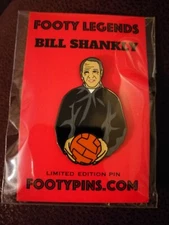 Liverpool FC Bill Shankly Limited Edition RARE Black Pin Badge not Kopbadges