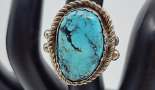 Genuine Handmade Native American Sterling Natural Turquoise Ring Size 6.5