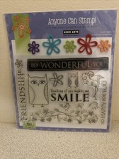 NEW SEALED Hero Arts 6 x 8 in. FRIENDSHIP CL332 CLEAR Rubber Stamps Set