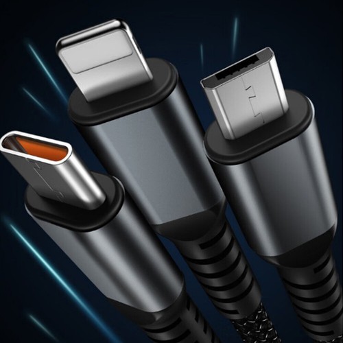 3 in 1 100W Multi USB Charging Cable Fast Charger Cord For iPhone/Type C/Micro - Zdjęcie 10 z 14