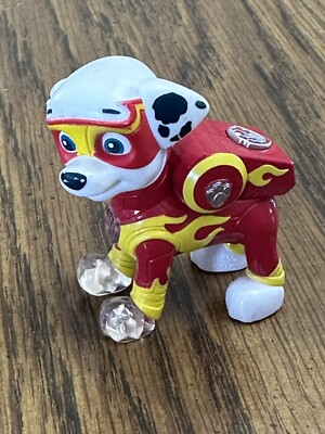 Paw Patrol Marshall Mighty Pups Light Up Red Super Hero Dog Action Figure HTF